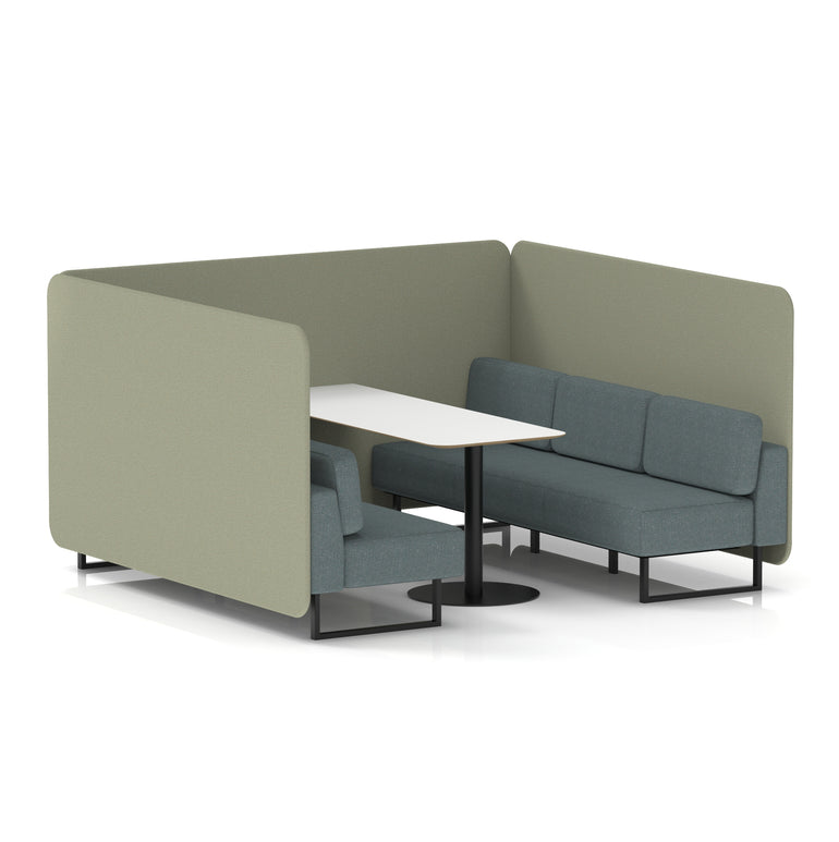 Brixworth Bench Booth With White Table In Two Tone