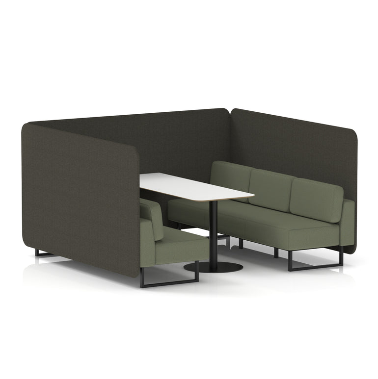 Brixworth Bench Booth With White Table In Two Tone