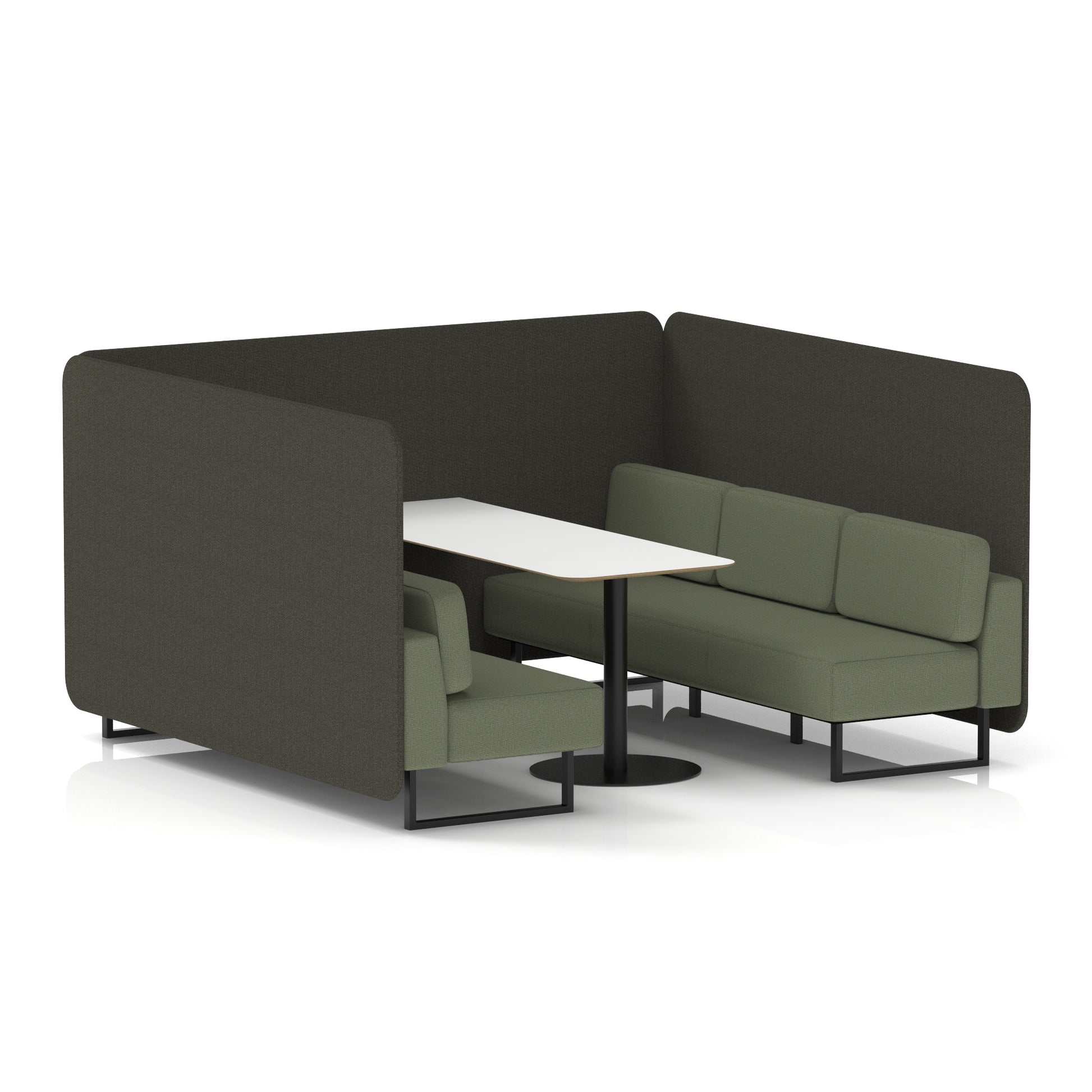 Brixworth Bench Booth With White Table In Two Tone