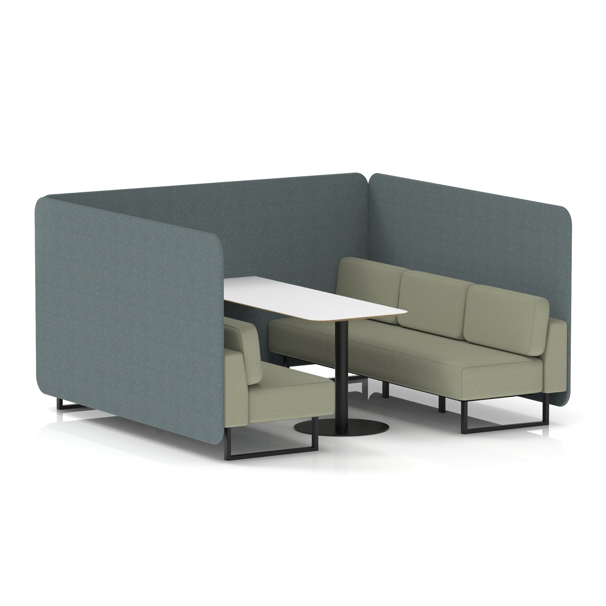 Brixworth Bench Booth With White Table In Two Tone