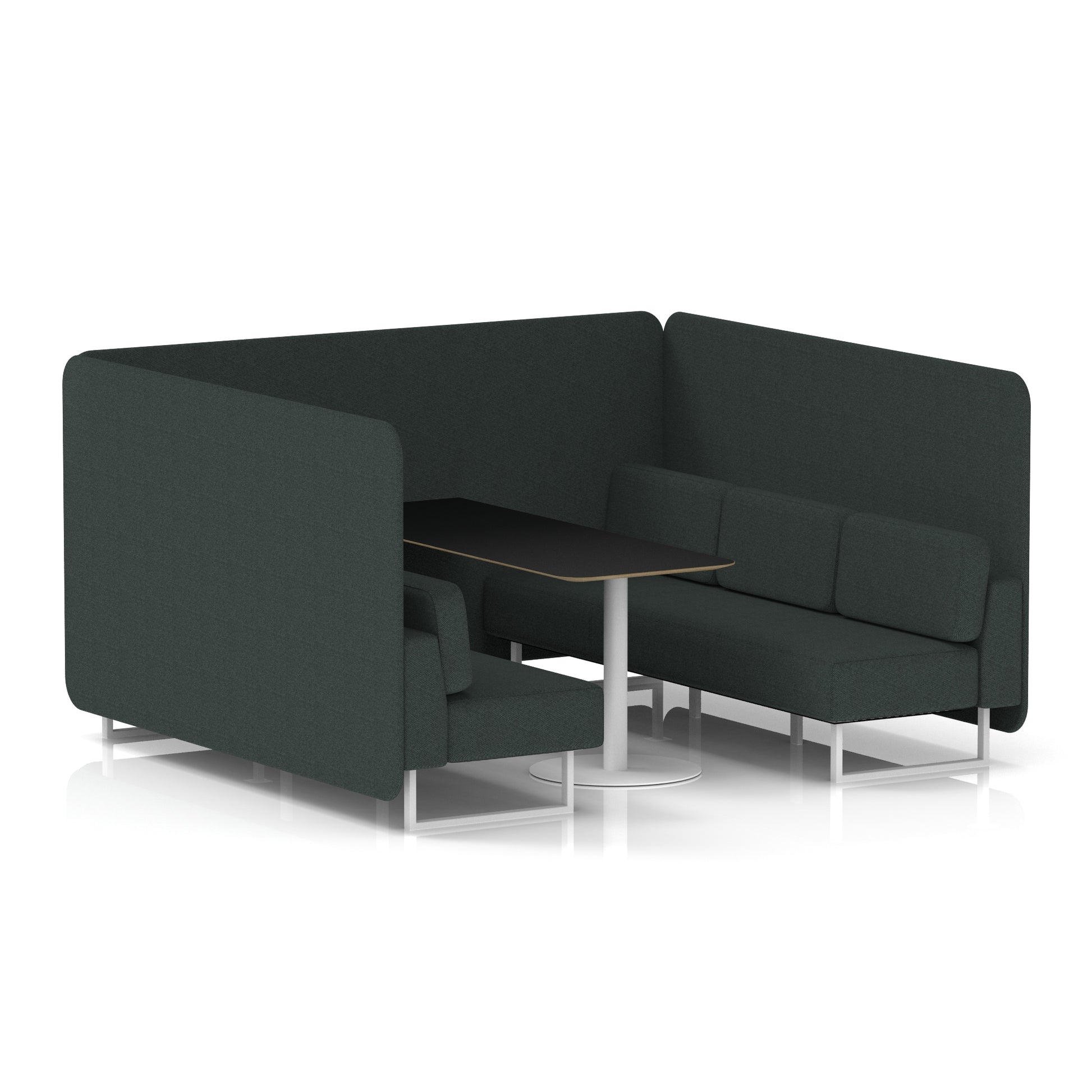 Brixworth Bench Booth With Black Table In Single Tone