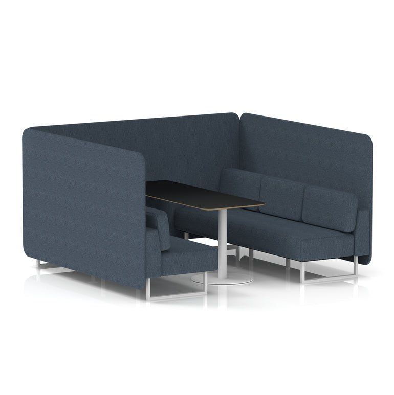 Brixworth Bench Booth With Black Table In Single Tone