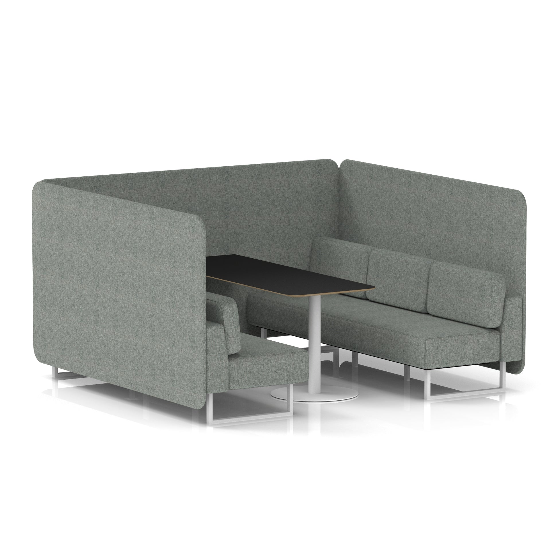 Brixworth Bench Booth With Black Table In Single Tone