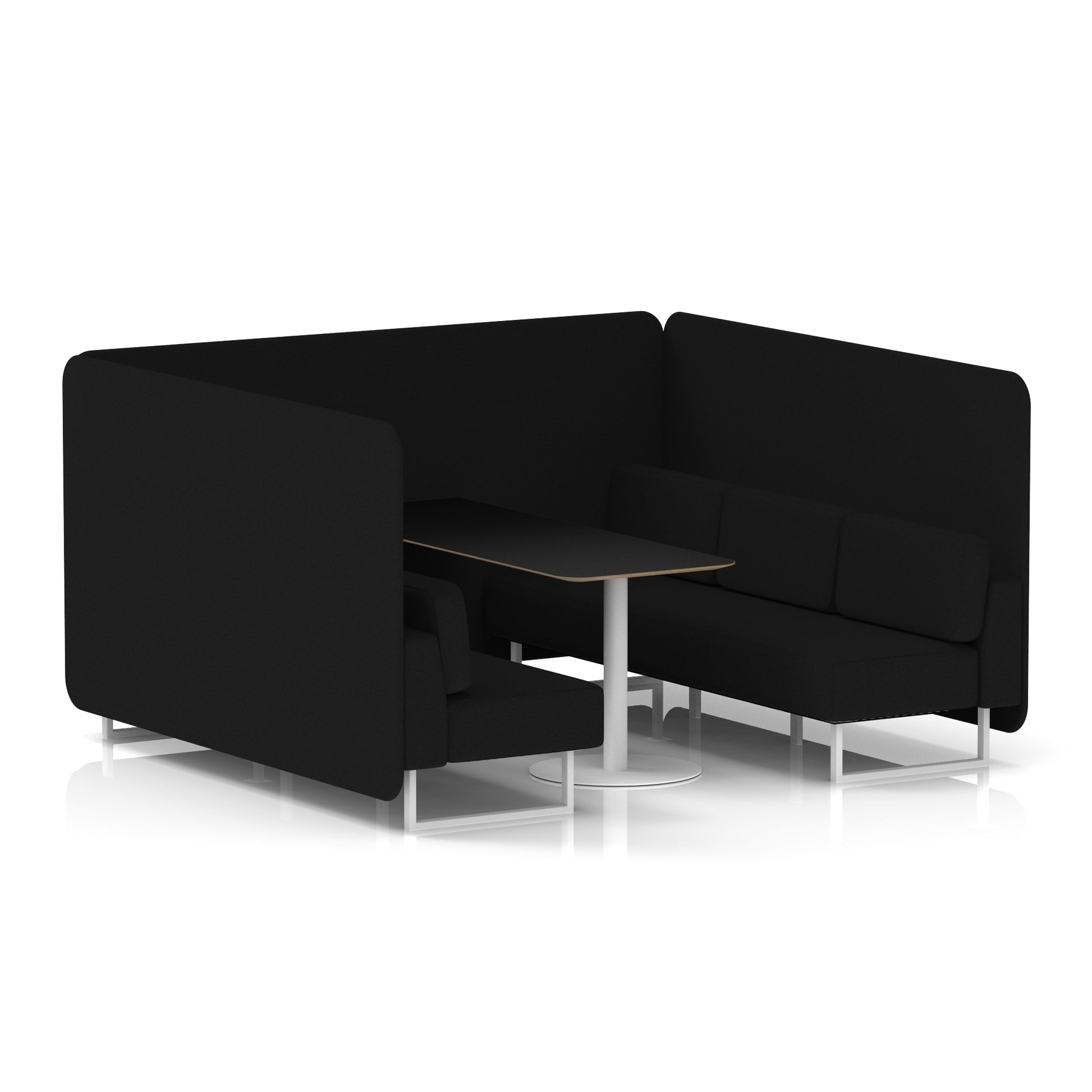 Brixworth Bench Booth With Black Table In Single Tone