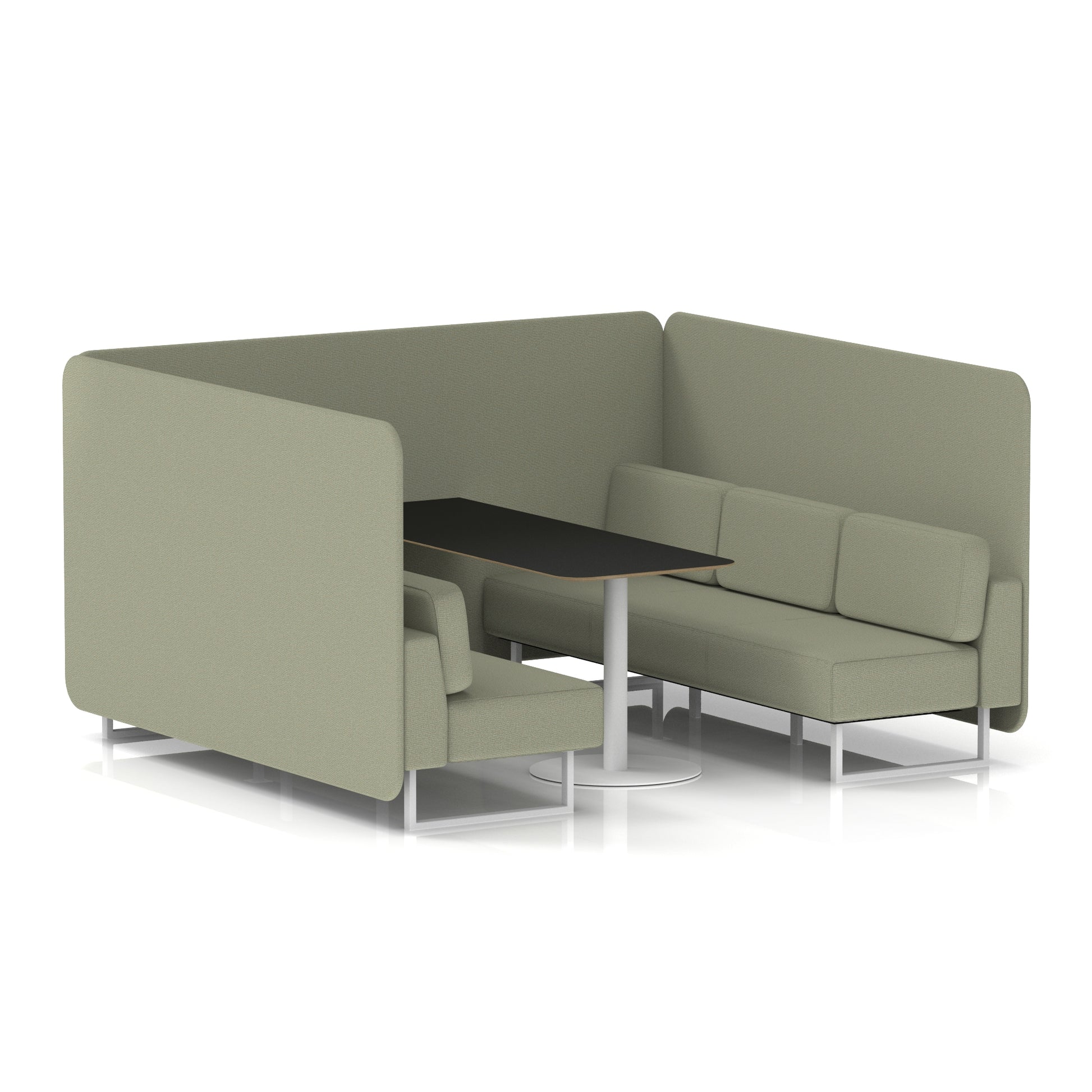 Brixworth Bench Booth With Black Table In Single Tone