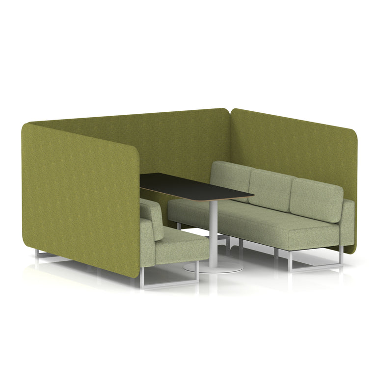 Brixworth Bench Booth With Black Table In Two Tone