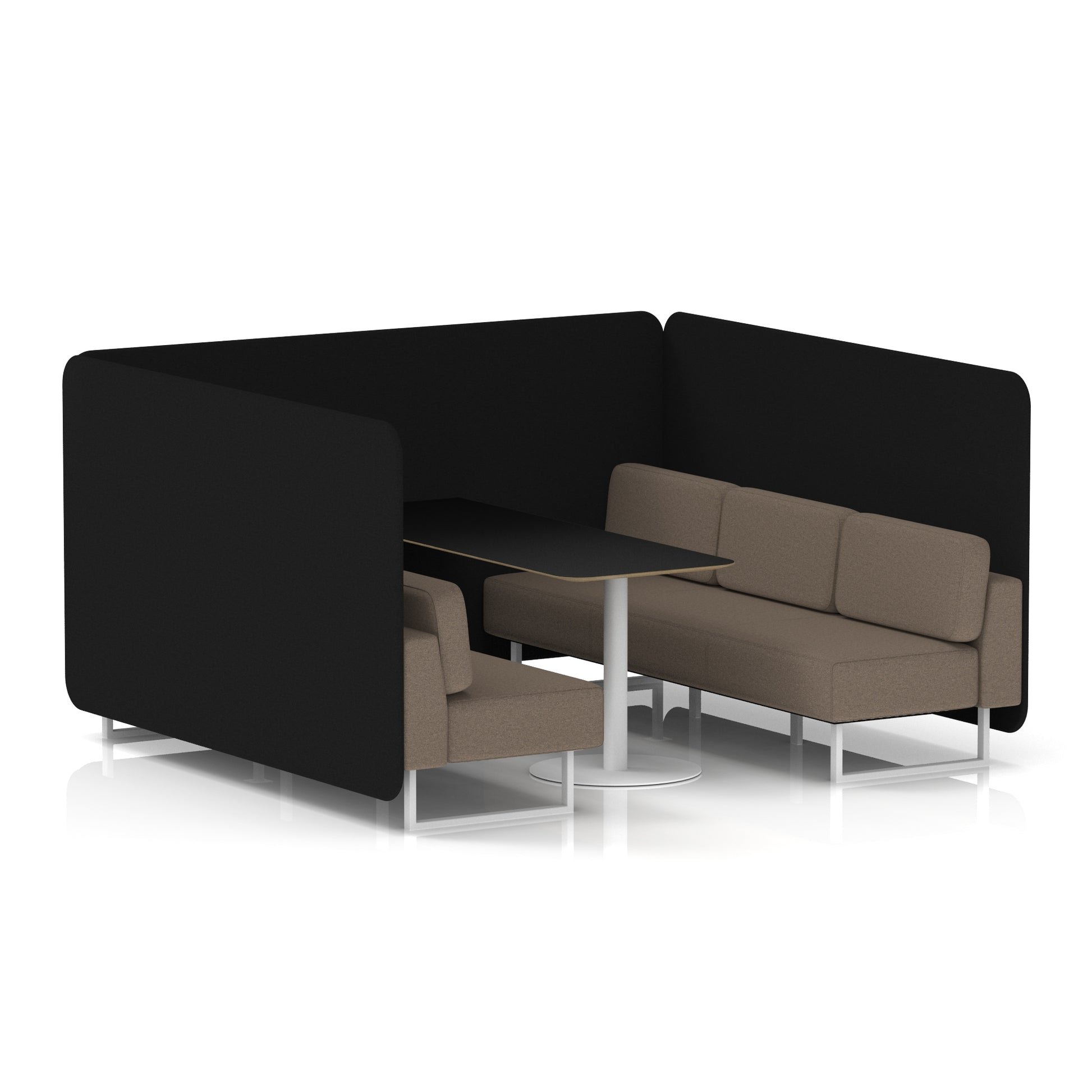 Brixworth Bench Booth With Black Table In Two Tone