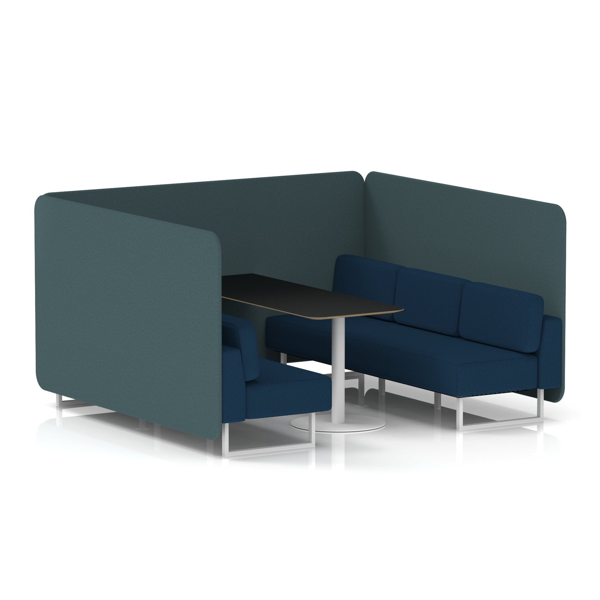 Brixworth Bench Booth With Black Table In Two Tone