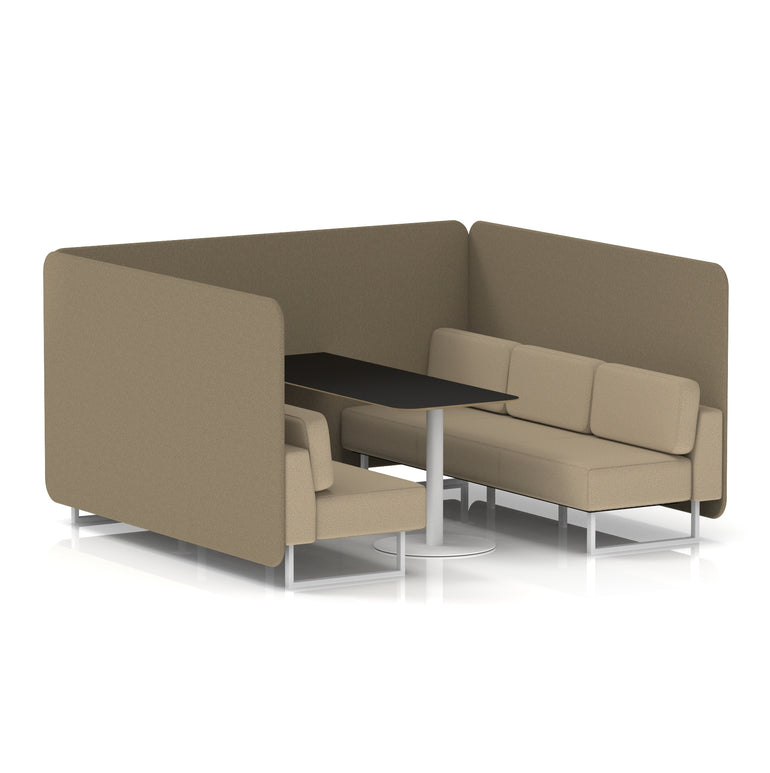 Brixworth Bench Booth With Black Table In Two Tone