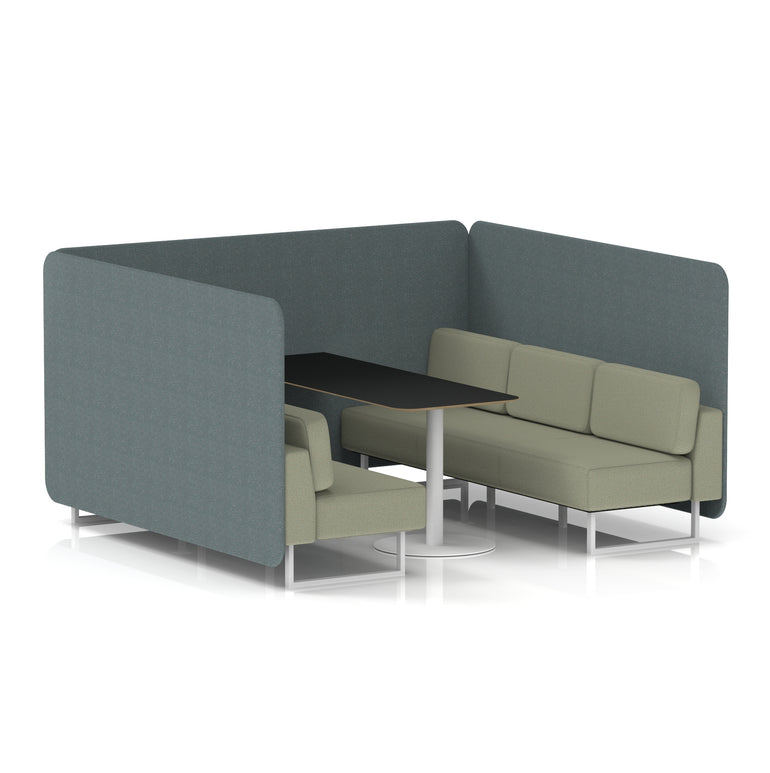 Brixworth Bench Booth With Black Table In Two Tone