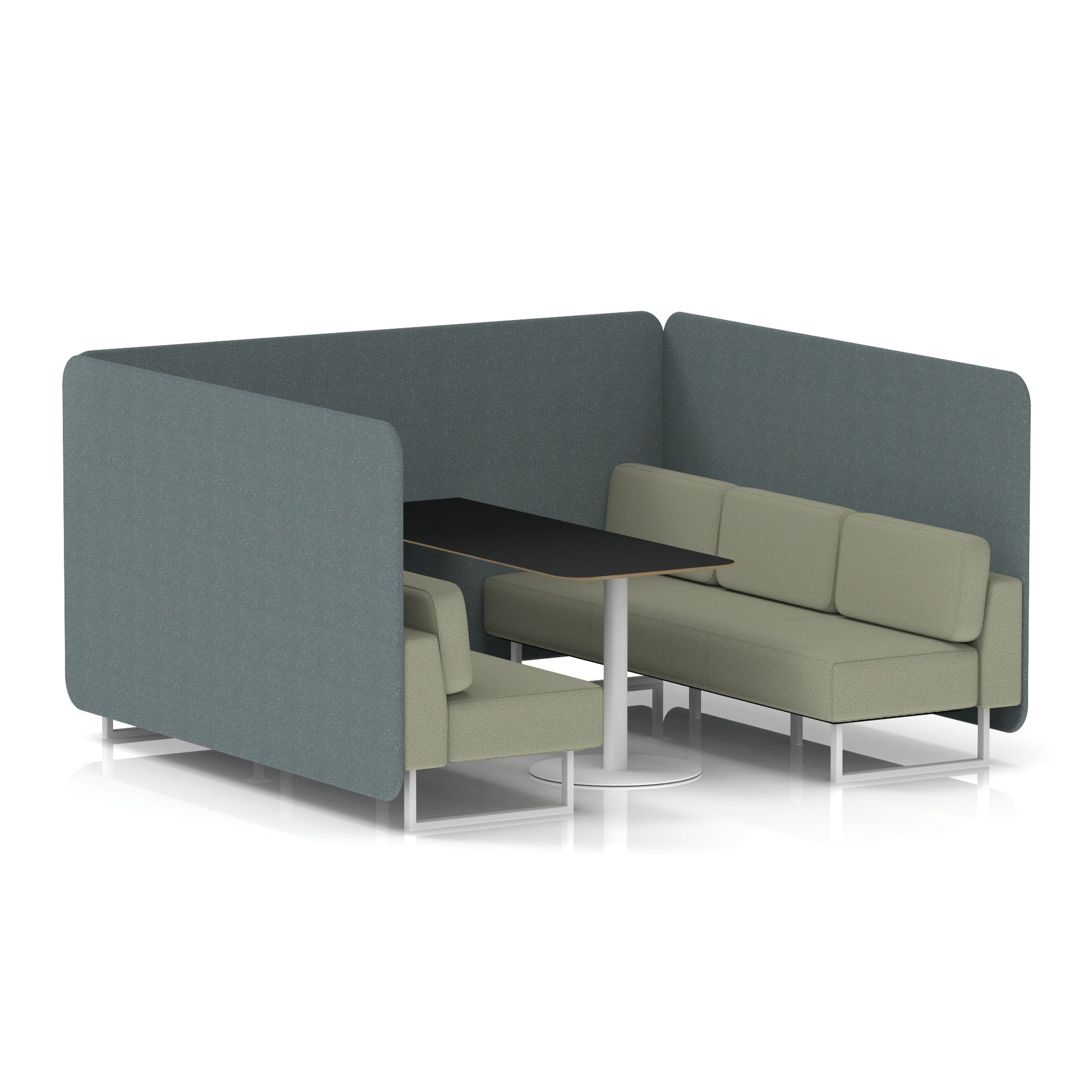 Brixworth Bench Booth With Black Table In Two Tone