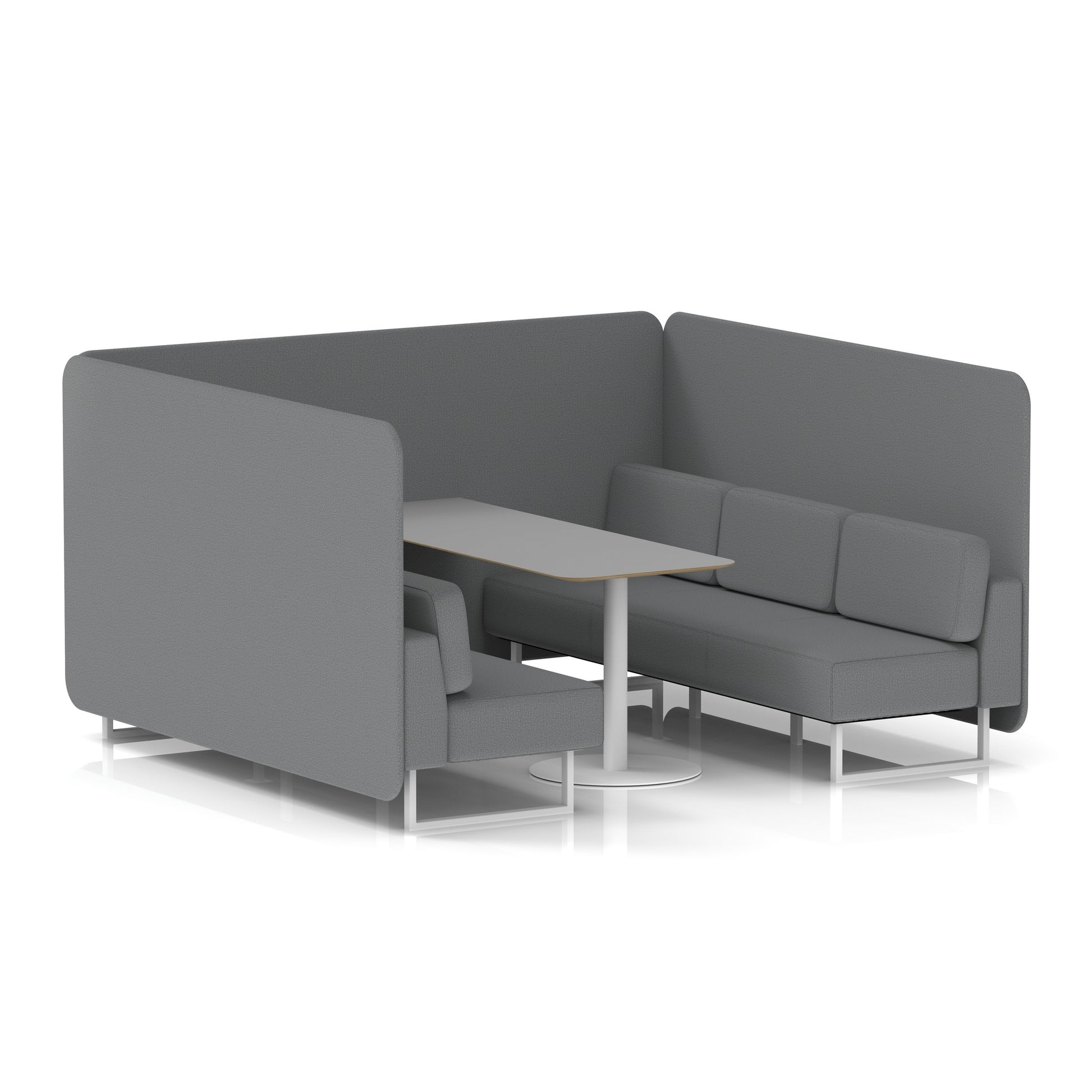 Brixworth Bench Booth With Grey Table In Single Tone