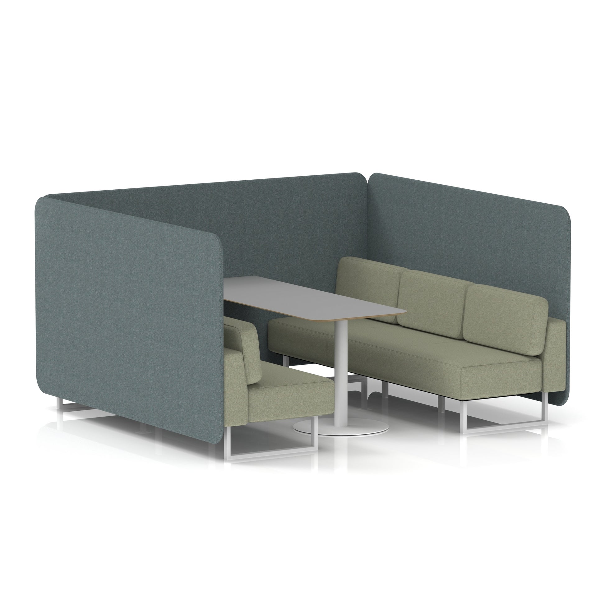 Brixworth Bench Booth With Grey Table In Two Tone