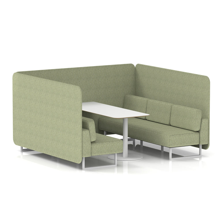 Brixworth Bench Booth With White Table In Single Tone