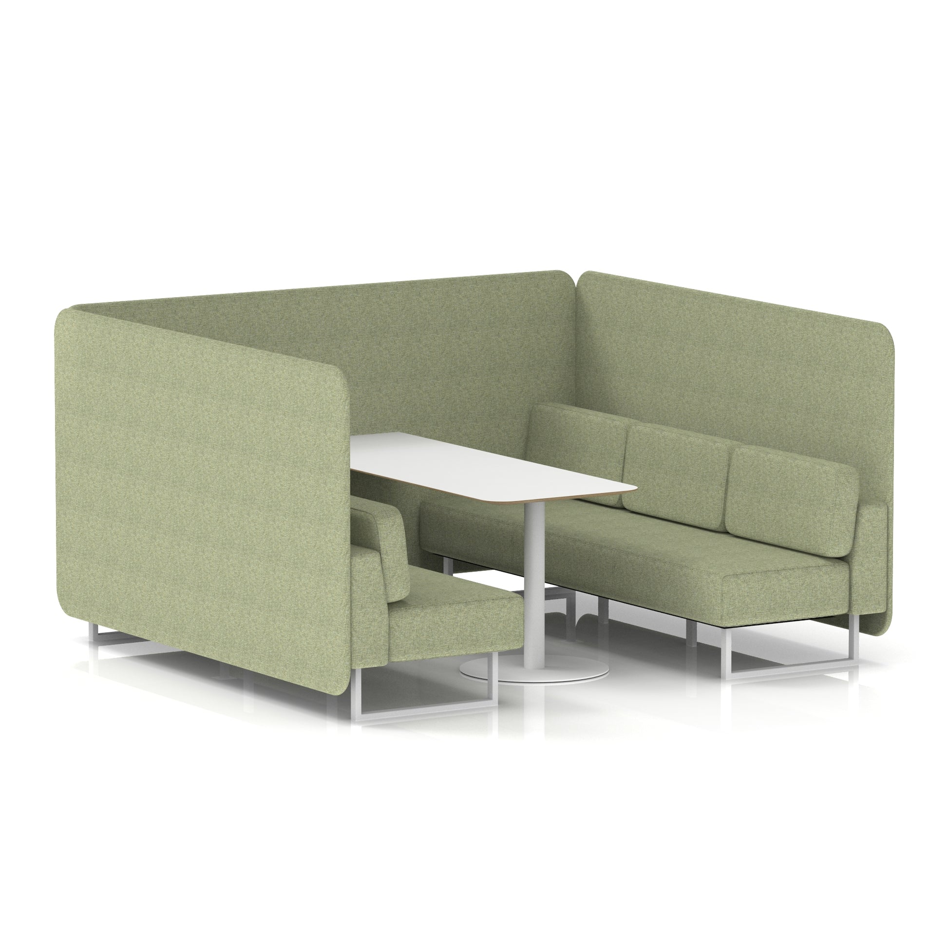 Brixworth Bench Booth With White Table In Single Tone