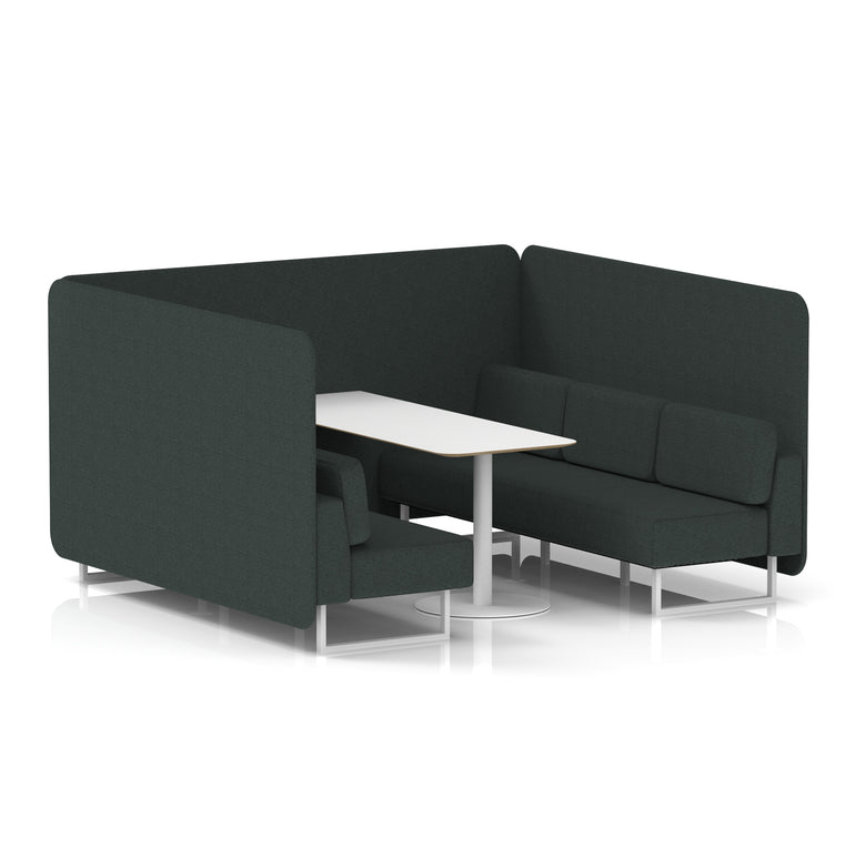 Brixworth Bench Booth With White Table In Single Tone