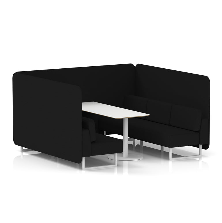 Brixworth Bench Booth With White Table In Single Tone