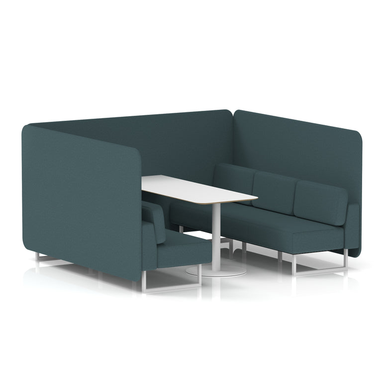 Brixworth Bench Booth With White Table In Single Tone