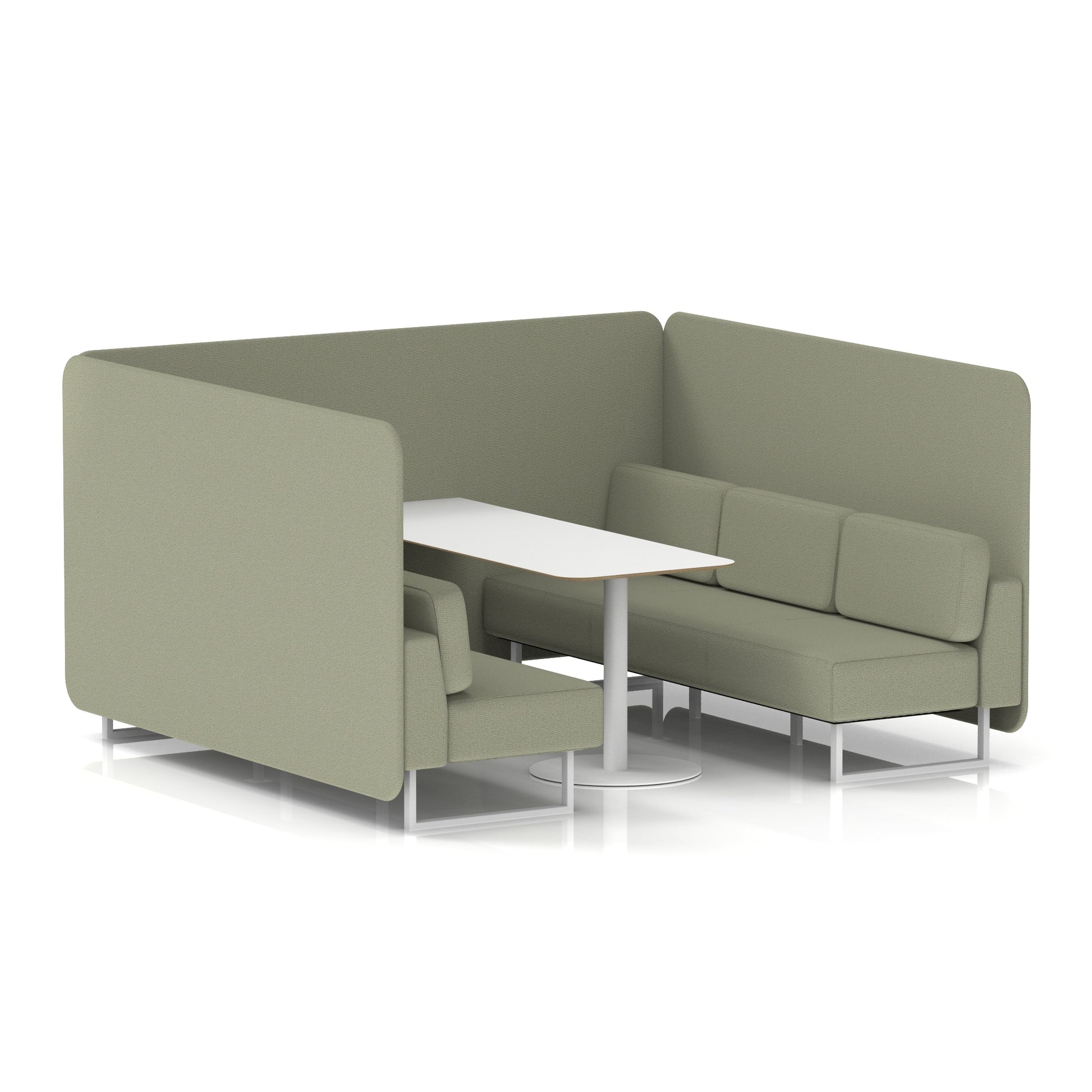 Brixworth Bench Booth With White Table In Single Tone