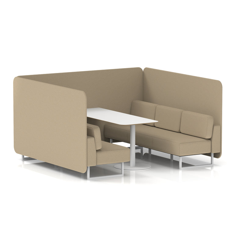 Brixworth Bench Booth With White Table In Single Tone