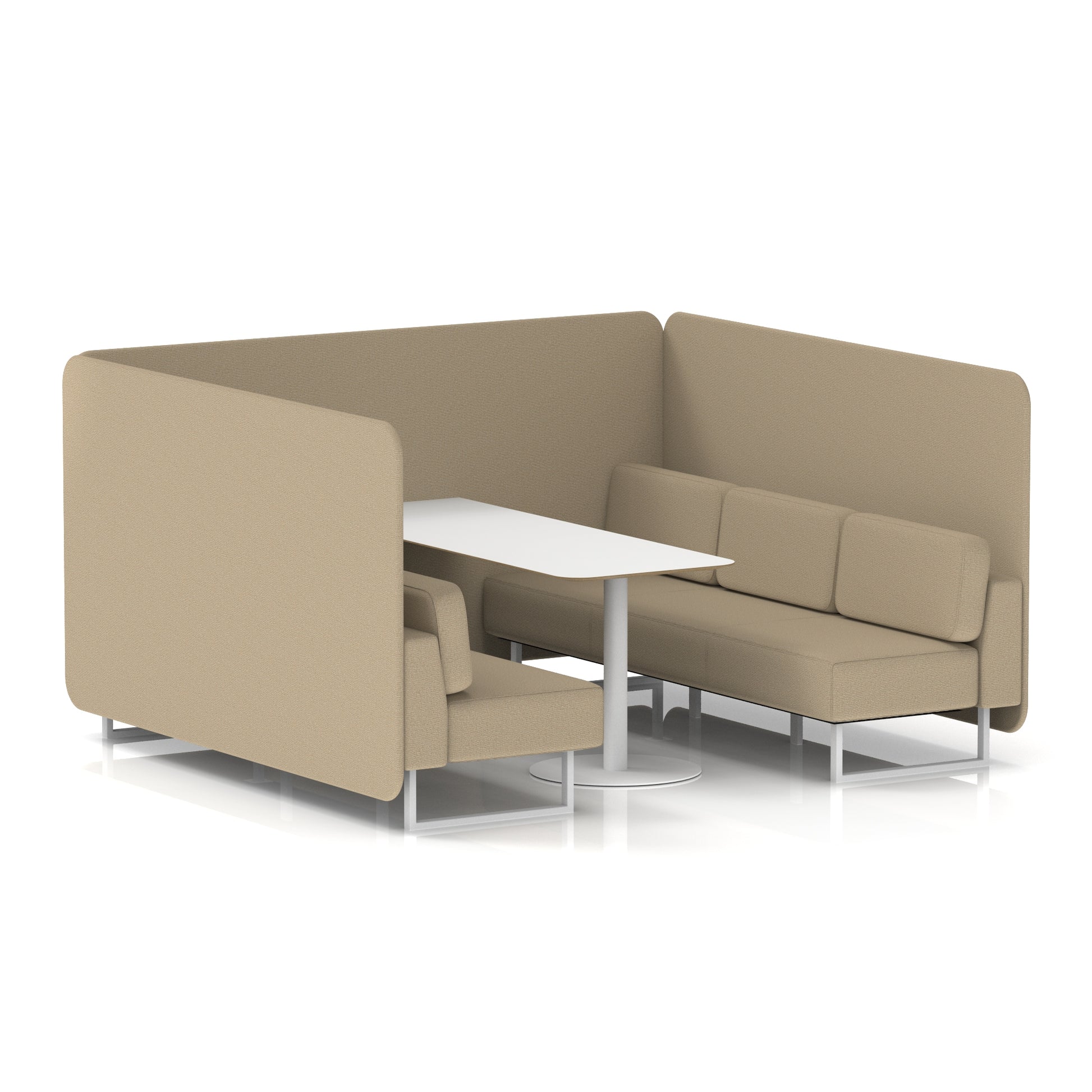 Brixworth Bench Booth With White Table In Single Tone