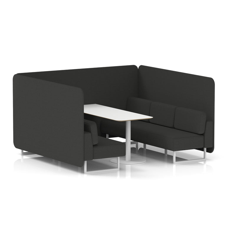 Brixworth Bench Booth With White Table In Single Tone