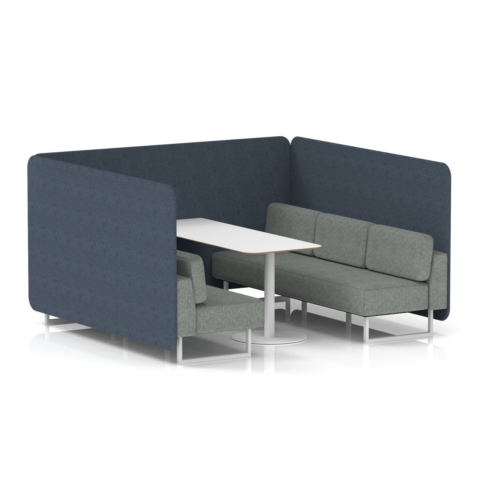 Brixworth Bench Booth With White Table In Two Tone