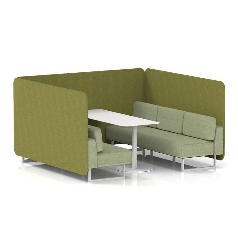 Brixworth Bench Booth With White Table In Two Tone