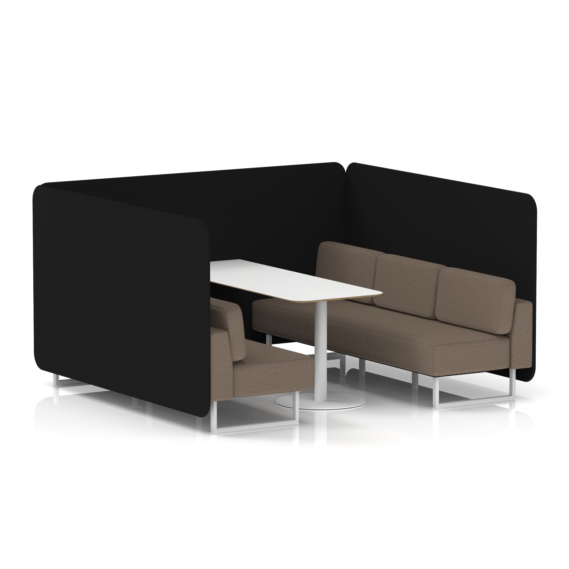 Brixworth Bench Booth With White Table In Two Tone