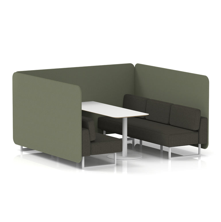 Brixworth Bench Booth With White Table In Two Tone