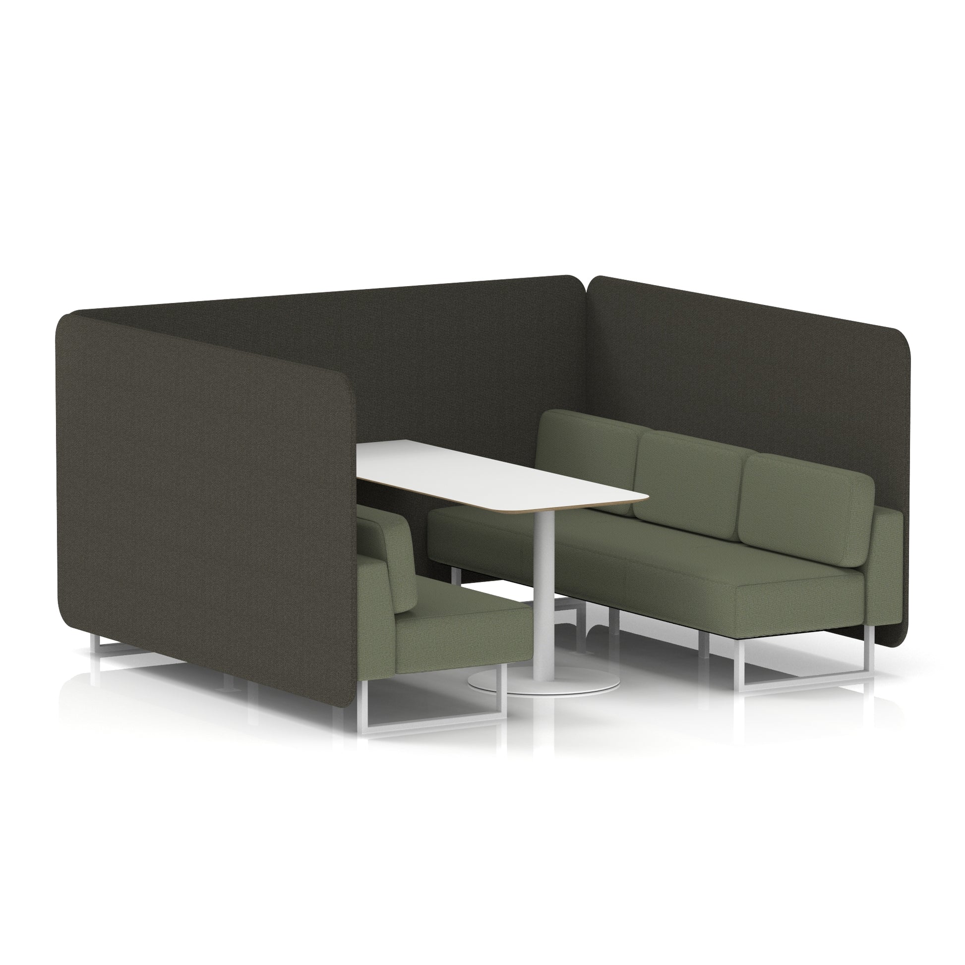 Brixworth Bench Booth With White Table In Two Tone