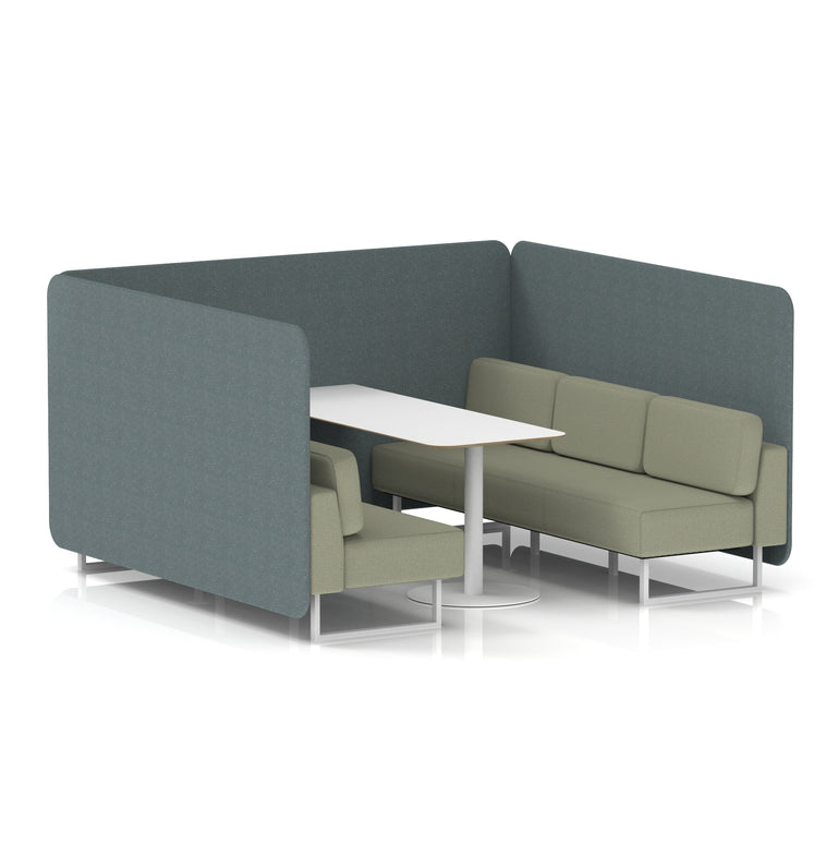 Brixworth Bench Booth With White Table In Two Tone