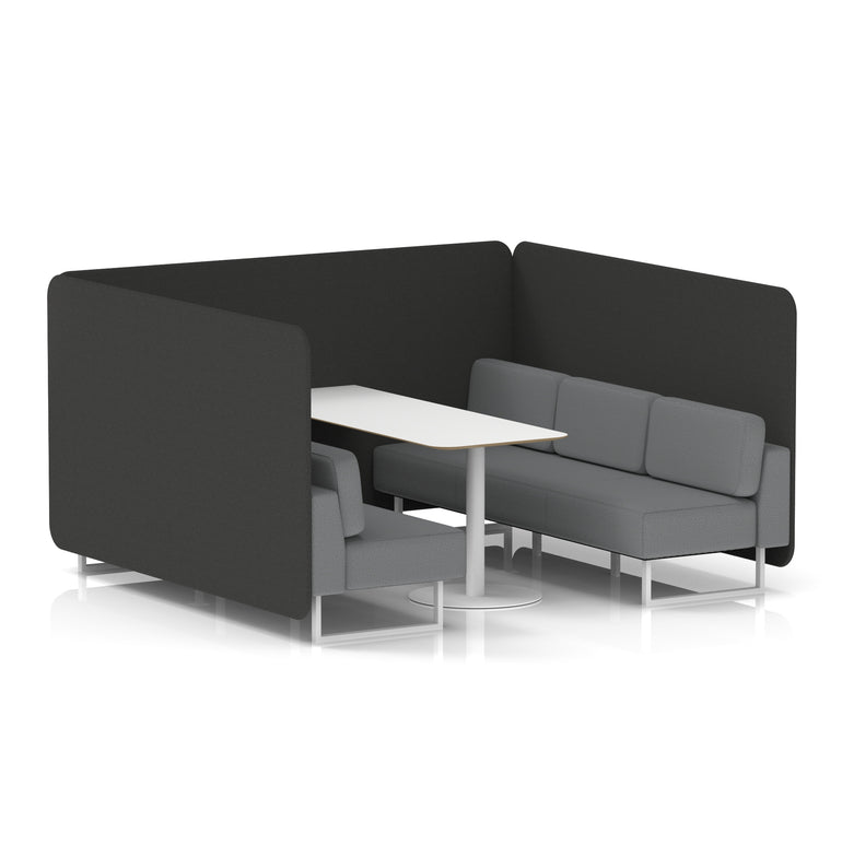 Brixworth Bench Booth With White Table In Two Tone