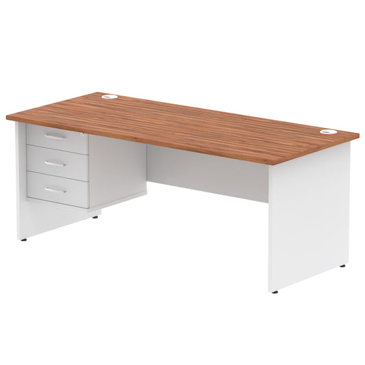 OE - Impulse 1800mm Panel End Straigh Desk With Single Fixed Pedestal Two Tone