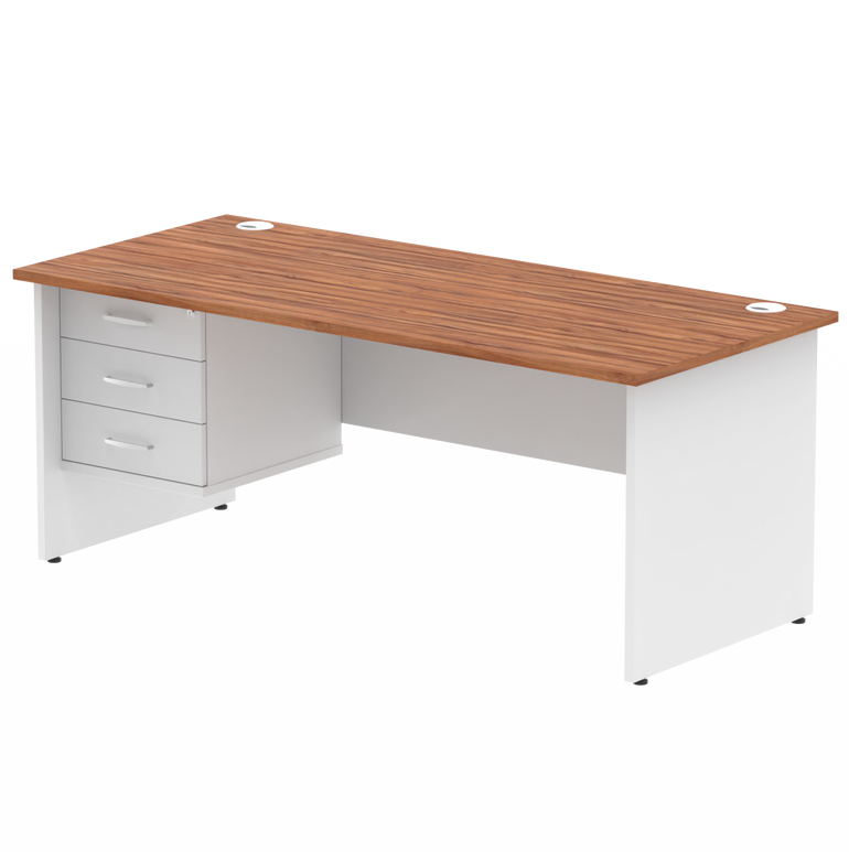Impulse 1800mm Panel End Straigh Desk With Single Fixed Pedestal