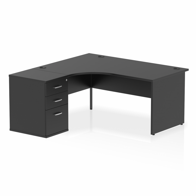 Impulse Panel End Crescent Desk Workstation