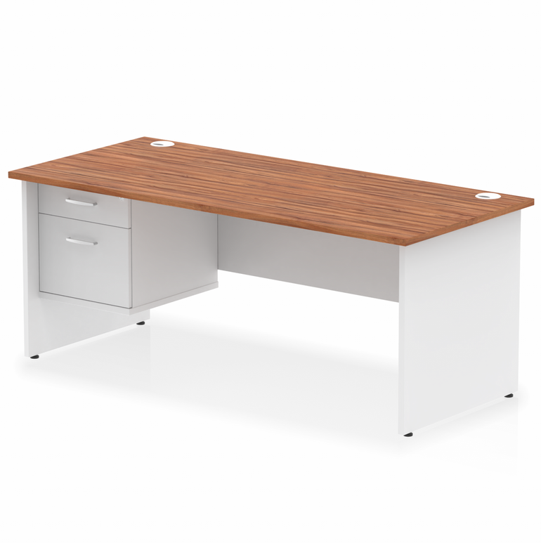 Impulse 1800mm Panel End Straigh Desk With Single Fixed Pedestal