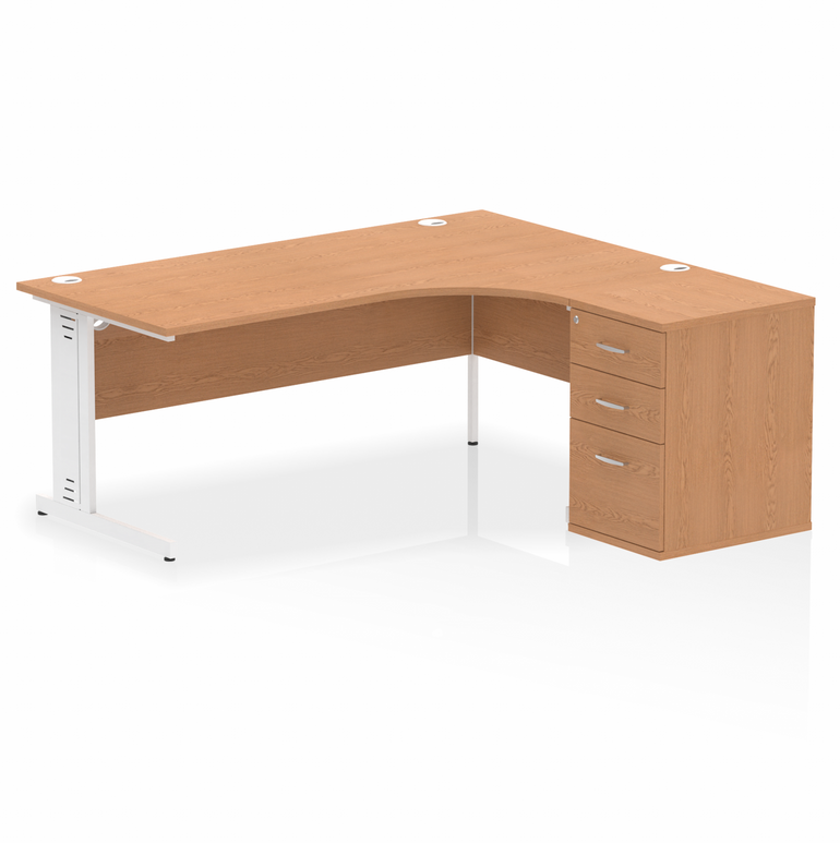 Impulse 1800mm Cable Managed Right Crescent Desk Workstation