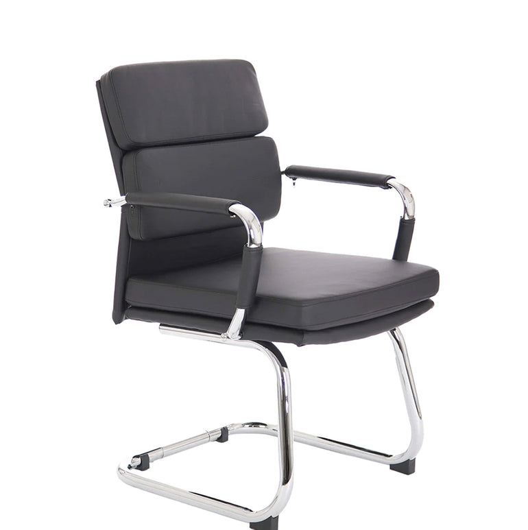 Advocate Medium Back Leather Visitor Office Chair with Arms