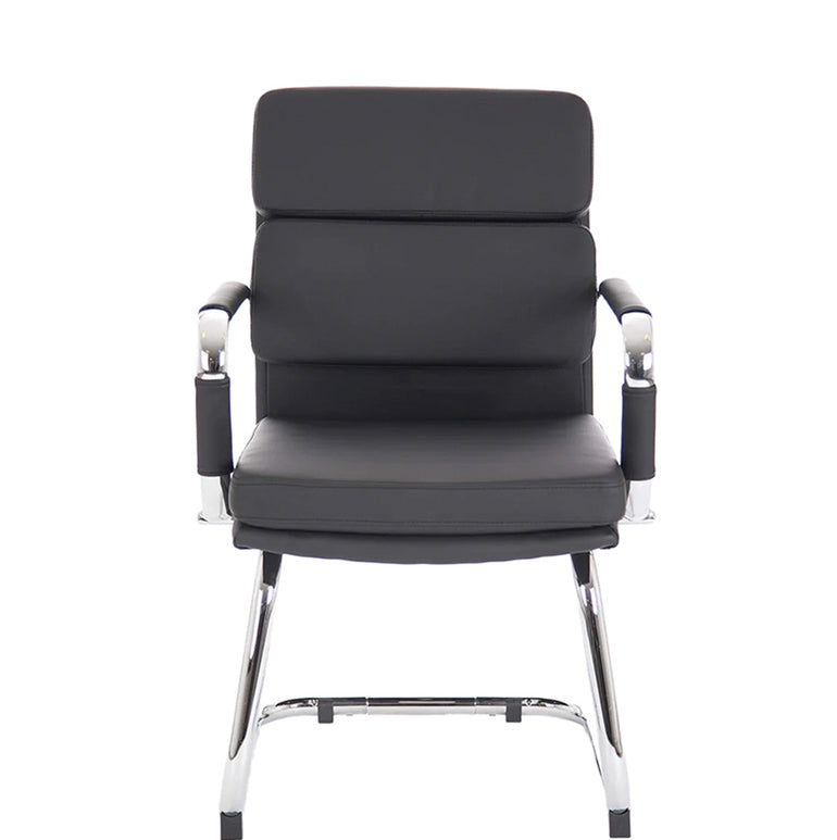 Advocate Medium Back Leather Visitor Office Chair with Arms