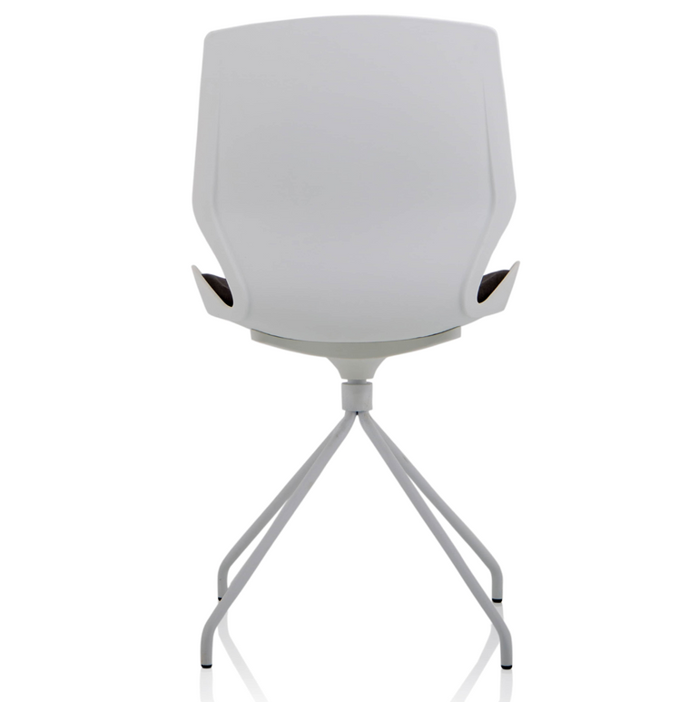 Florence Spindle White Frame Fabric Seat Visitor Chair