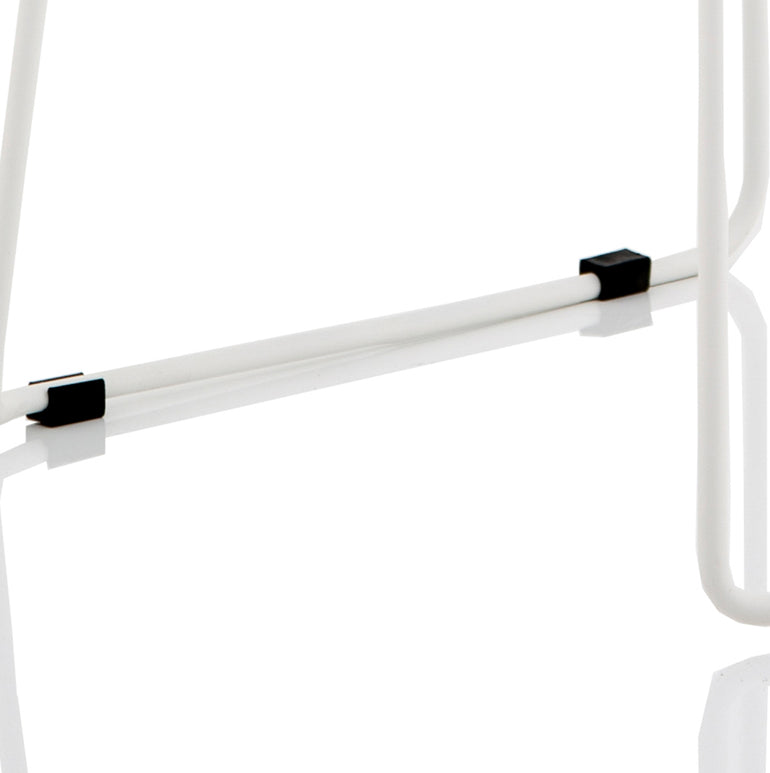 Florence White Frame Fabric Seat High Stool Chair