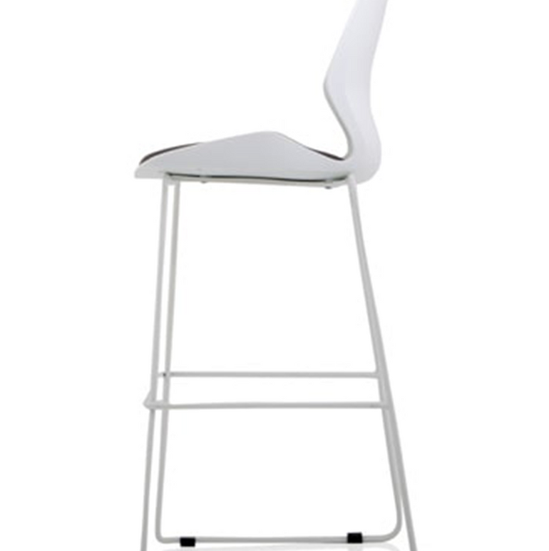 Florence White Frame Fabric Seat High Stool Chair