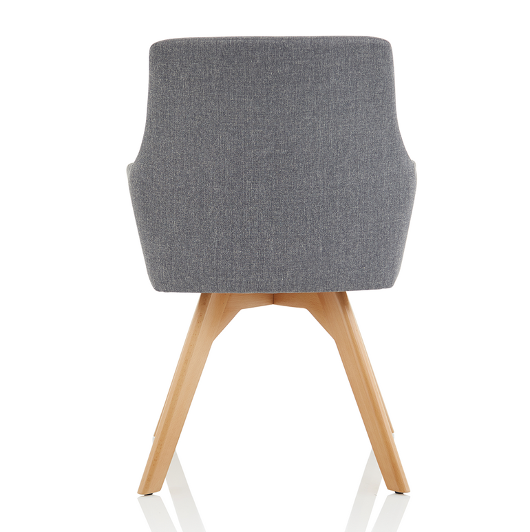 Carmen Grey Fabric Wooden Leg Visitor Chair