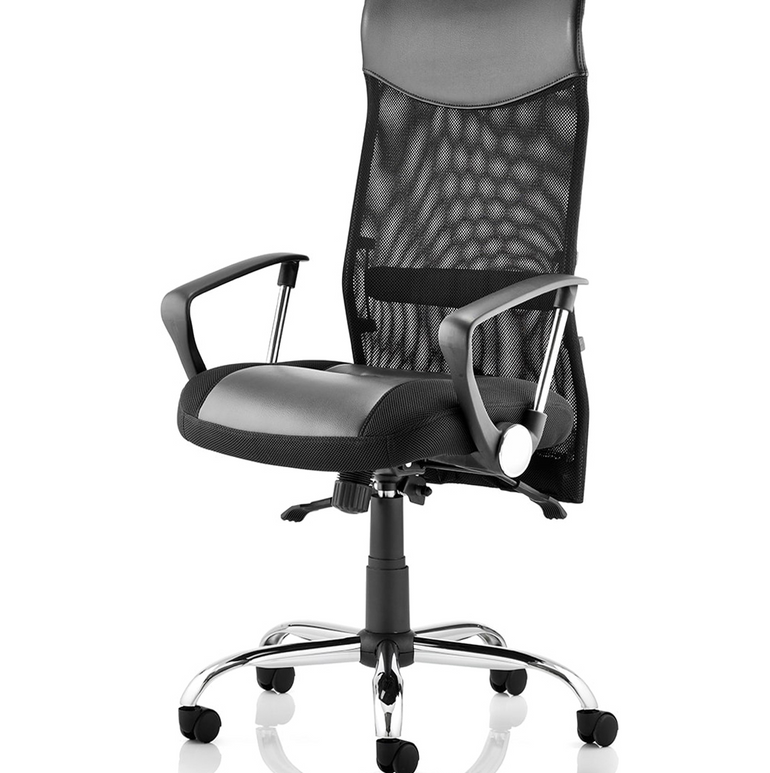 Vegas High Back Black Executive Office Chair with Arms