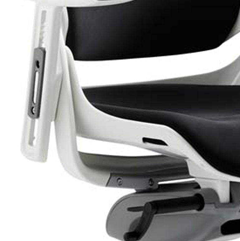 Zure High Back White Shell Fabric Executive Office Chair with Arms