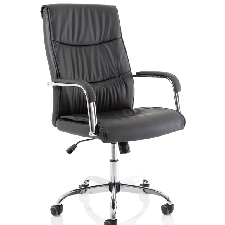 Carter High Back Black Leather Executive Office Chair with Arms