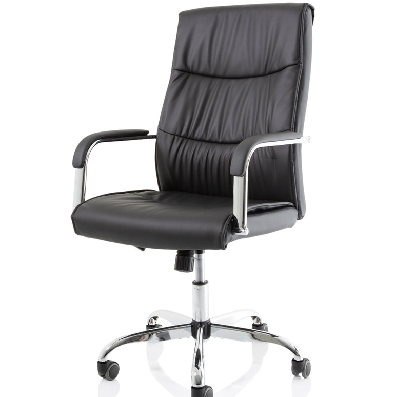 Carter High Back Black Leather Executive Office Chair with Arms