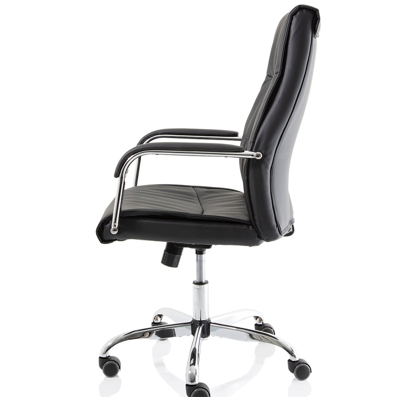 Carter High Back Black Leather Executive Office Chair with Arms