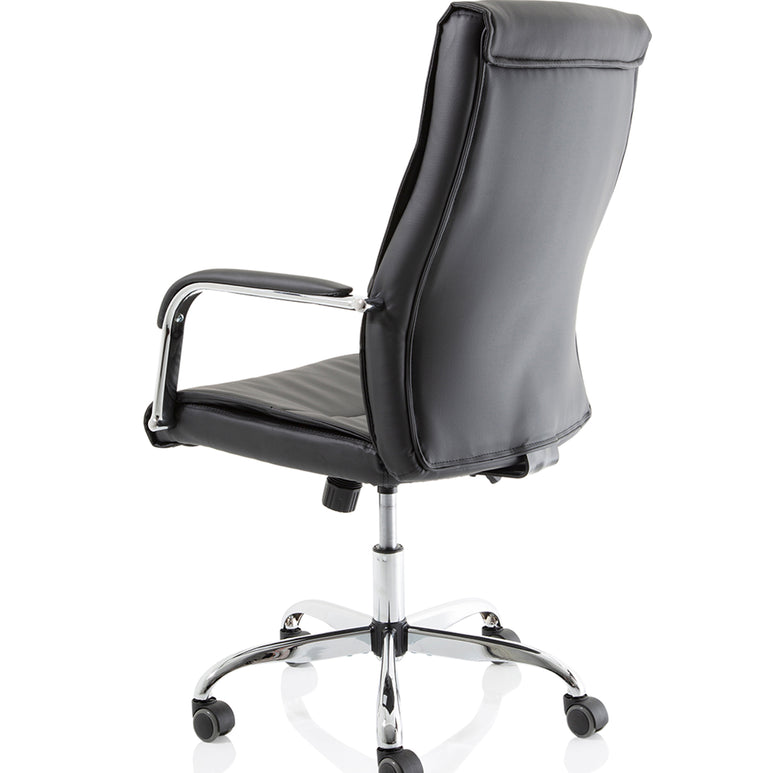 Carter High Back Black Leather Executive Office Chair with Arms